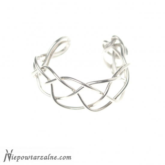 Srebrny ear cuff "Koszyk"