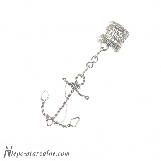 Srebrna nausznica "Kotwica" ear cuff