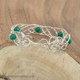 Srebrna bransoletka "Celtic" zielona