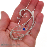 Srebrna nausznica "Blue Jade Wing"