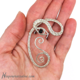 Srebrna nausznica "Wąż" (styl nr. 2)