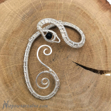 Srebrna nausznica "Wąż" (styl nr. 2)