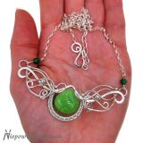 Srebrny naszyjnik "Royal Spring Jade"