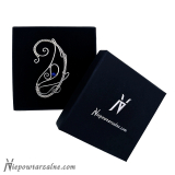 Srebrna nausznica "Blue Jade Wing"