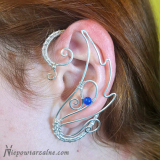 Srebrna nausznica "Blue Jade Wing"