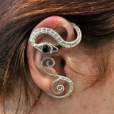 Srebrna nausznica "Wąż" (styl nr. 2)