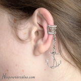 Srebrna nausznica "Kotwica" ear cuff