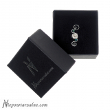 Srebrny ear cuff "Hematytowa Róża"
