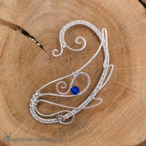 Srebrna nausznica "Blue Jade Wing"